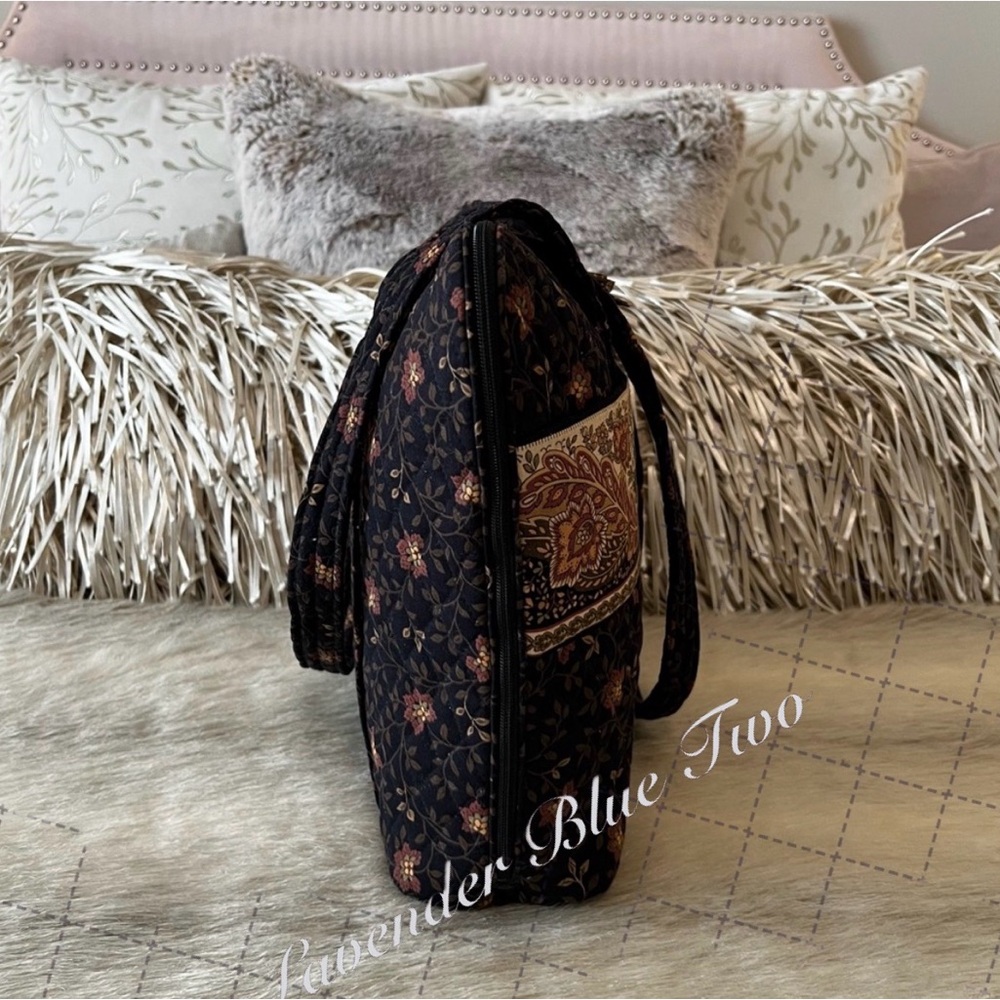 Vintage VERA BRADLEY Black Walnut 1999 Business Bag Tech Laptop Handled Case USA - Picture 5 of 17